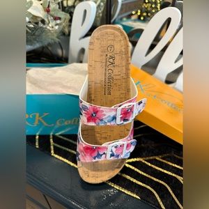 NIB RK Collection floral comfort slide footbed sandals size 7